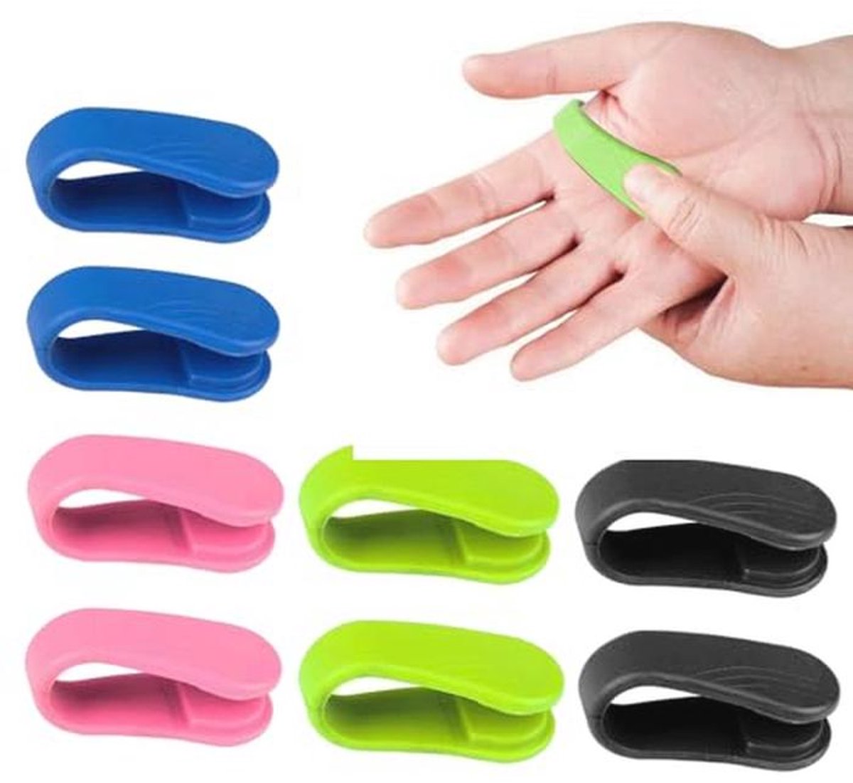 Acupressuurclips voor Vingermassage - Verlichting van Pijn, Stress en Hoofdpijn - 8 Stuks