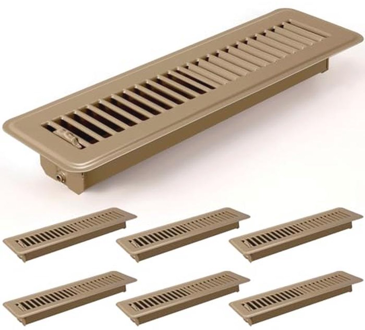 Vloerregister ventilatieafdekkingen set van 6 - Metalen warmteafvoerregisters voor een elegante luchtcirculatie