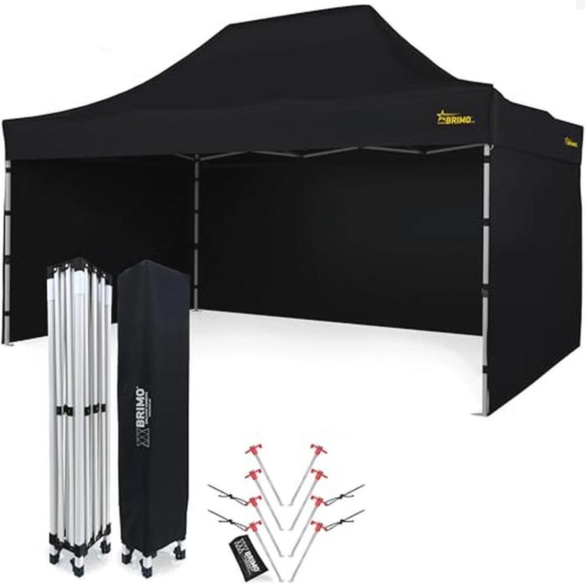 Waterdichte partytent 3x4,5 meter met zijwanden en stalen frame