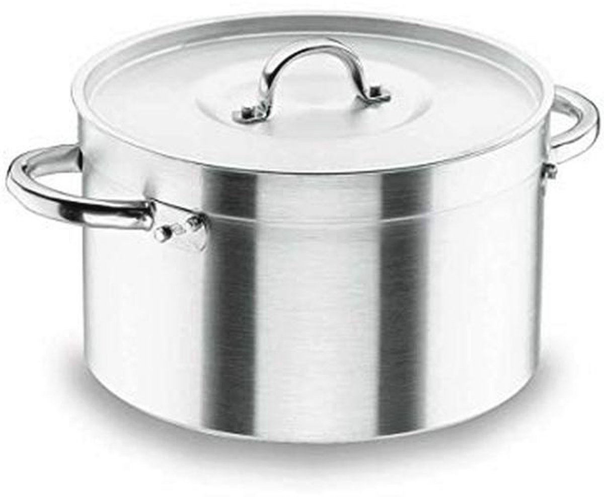 Hoge steelpan met deksel 28 cm