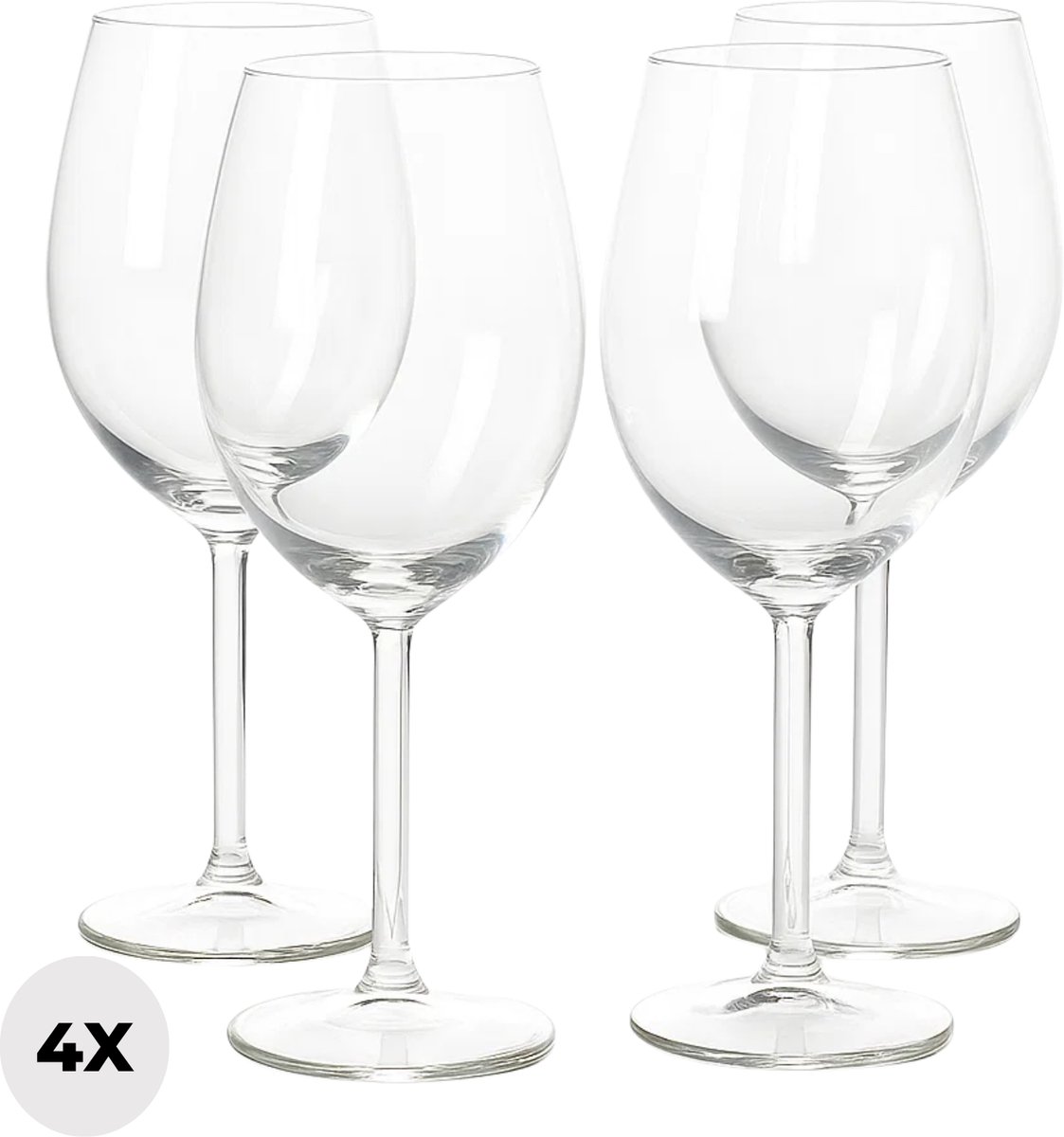 Lomera Rodewijnglazen Set - Set Van 4 - 580 Ml Glazen - Wijnglazen Voor Rode Wijn - Transparante Glazen - Vaatwasbestendig - Wijn Glazen - Wijnglas Rode Wijn - Wijnglazen Avondje Borrelen - Wijnglazen Vrienden