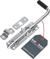 KOTARBAU® Deurgrendel, Verzinkt Staal, 22 cm, Zilver, Grondgrendel verzinkt, Bodemschuif, Deurslot, Staartgrendel, Grendel, Valgrendel, Voor Tuinpoort Garage, Schuifslot