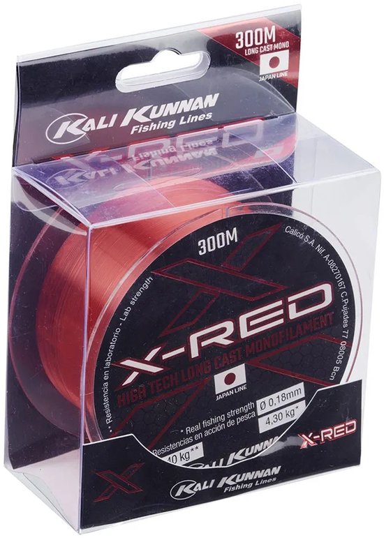 Kali Kunnan X-red Monofilament 300 M Rood 0.450 mm van Kali Kunnan — afbeelding 3
