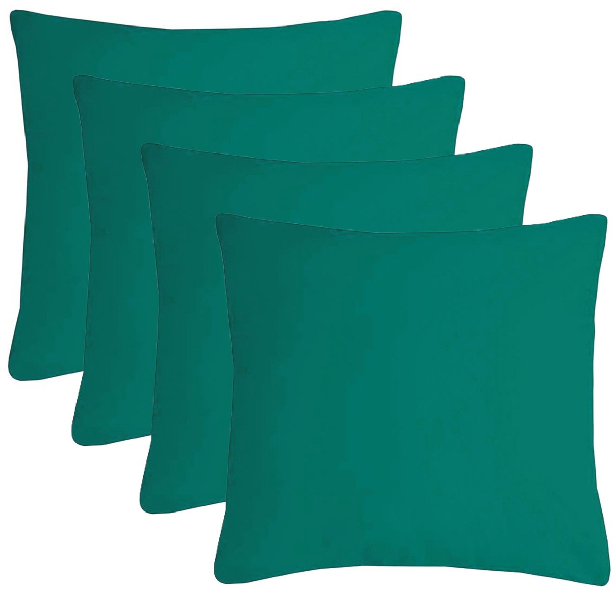 Stof Textile sierkussen Nelson - 4x - emerald groen - 60 x 60 cm - bank kussens - zitkussens - binnen/buiten - polyester