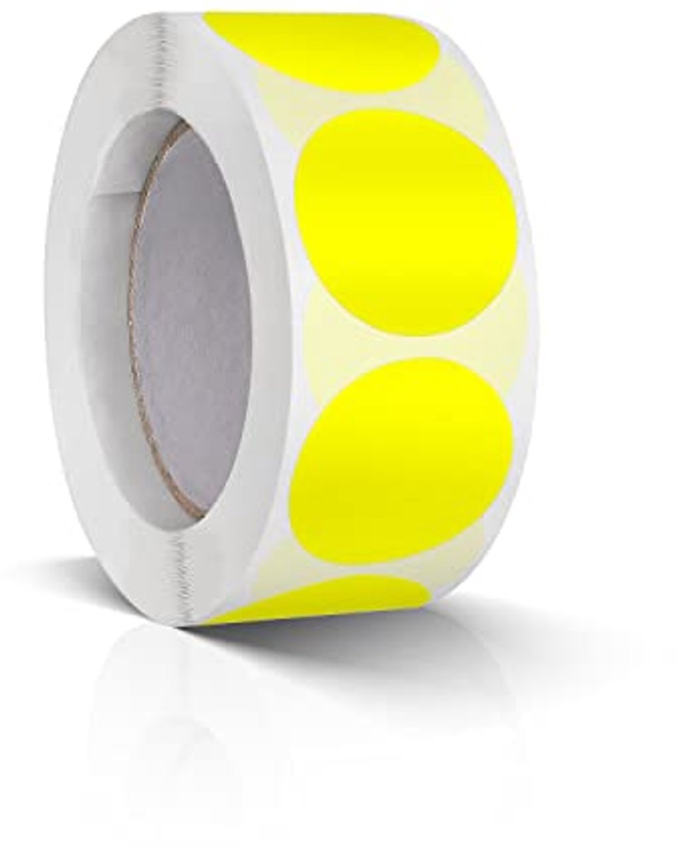 500 ronde stickers 25 mm - Kleurcodering, etiketten, rol