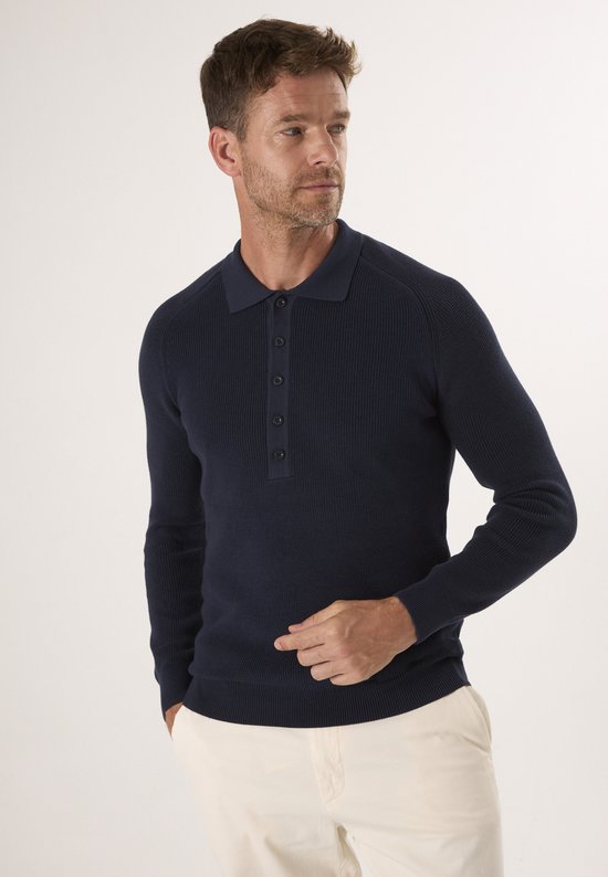 Polo Felix Hardy à Boutons - Polo - 100 % Katoen marine homme - Taille M