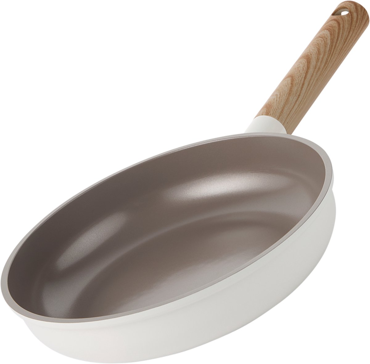 Alice by ISENVI Koekenpan Inductie 24 cm - Keramisch - Koudgreep - PFAS, PTFE Vrij - Alle warmtebronnen -Beige