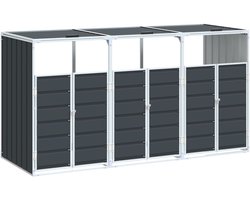 vidaXL - Containerberging - voor - 3 - containers - 216x81x115cm - staal - antraciet