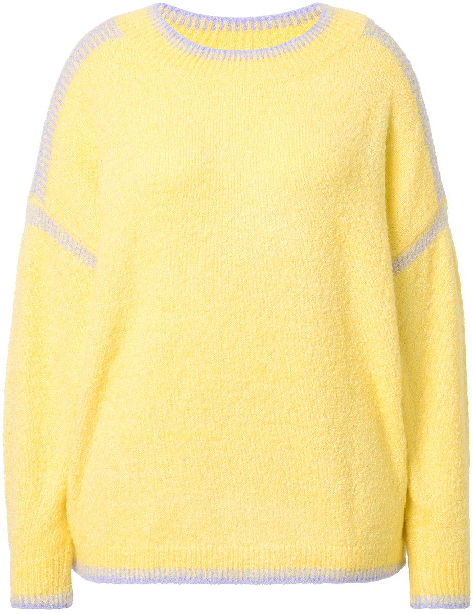 Studio Untold - Dames - Trui oversized siernaden - Zachtgeel - Maat 54+