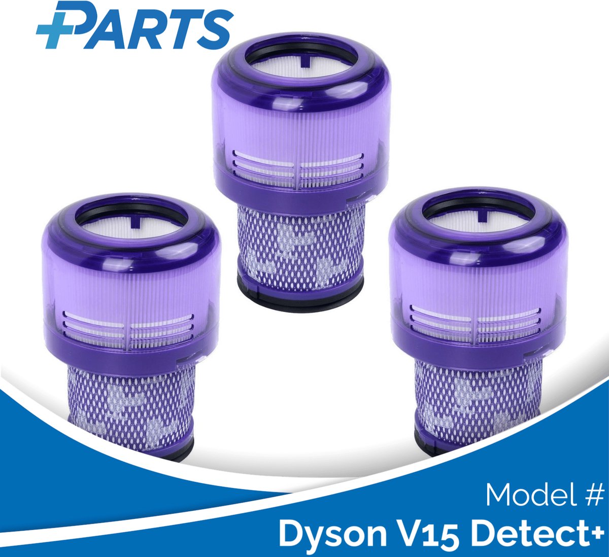 Dyson V15 Detect+ Filters (3 Stuks, Plus.Parts® alternatief voor 970013-02)