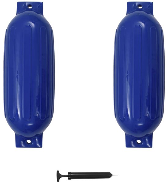 Défenses de bateau vidaXL 2 pièces - 69 x 21,5 cm - Blauw - Accessoires de vêtements pour bébé pour bateaux - PAOs en PVC - Sécurité du bateau - Protection d'amarrage