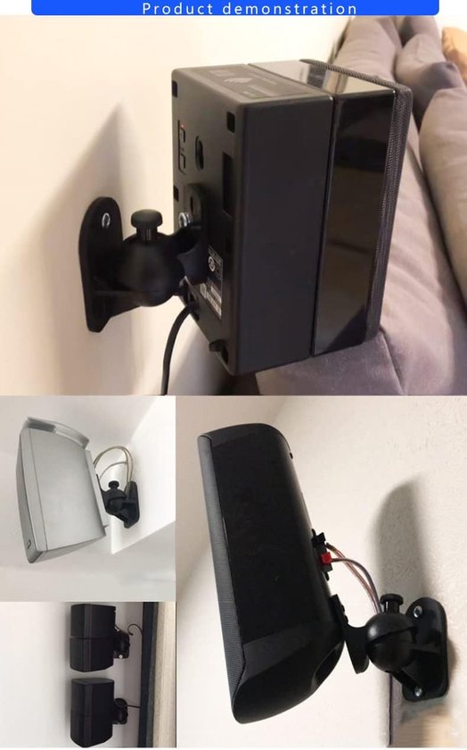 2pcs Zwarte Universele Muur Beugel voor Speakers - Geluidssysteem Beugels — afbeelding 3