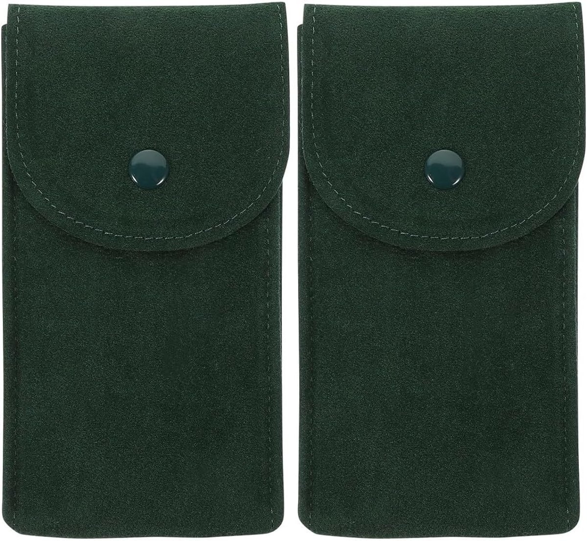 Watch Travel Case voor Mannen en Vrouwen - 2PCS Portable Velvet Watch Pouch - Watch Storage Bag - Groen