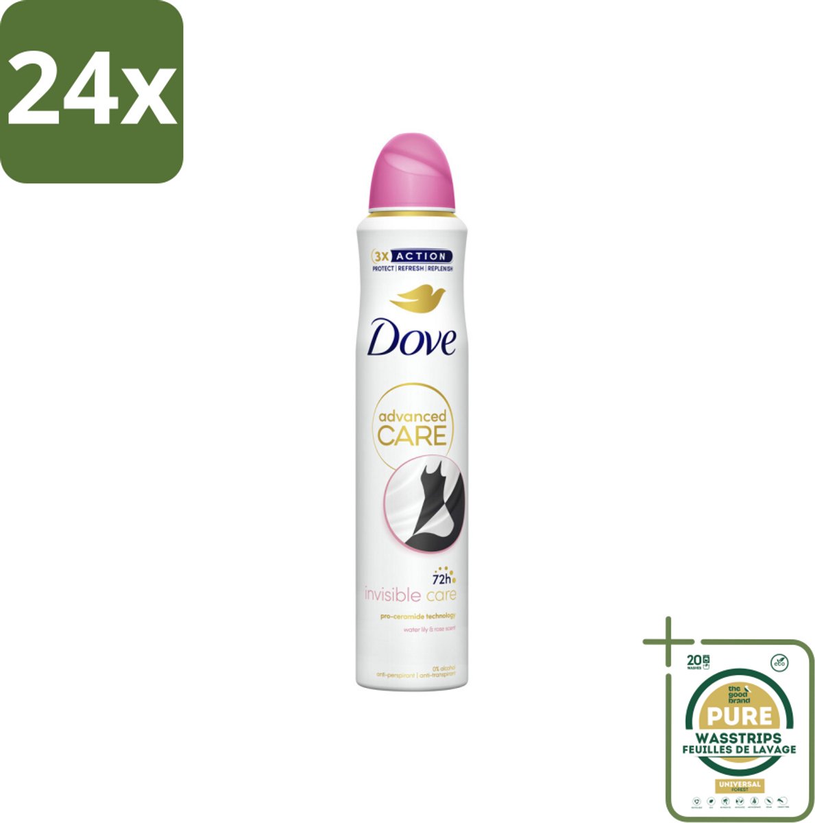 Dove Deodorant Spray - Invisible Care - 200 ml - Voordeelverpakking - 24 stuks - Dove - Invisible Care