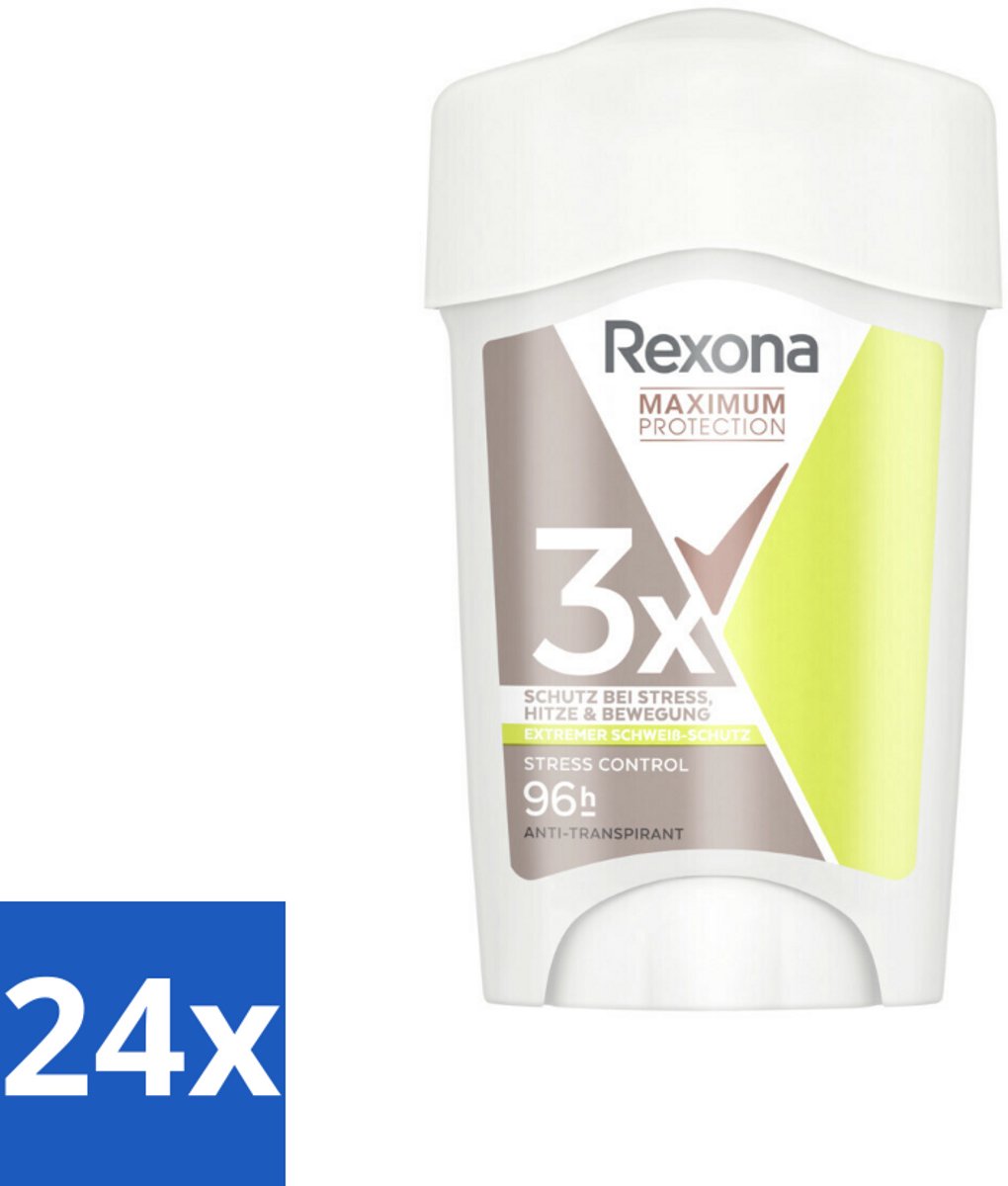 Rexona - Deodorant Stick - Maximum Protection Stress Control Dry - Tegen Stresszweet - 45 ml - Voordeelverpakking - 24 stuks