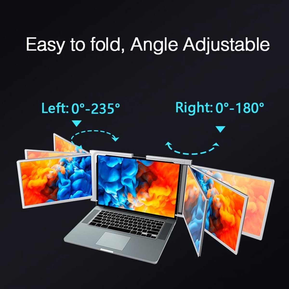 Draagbare Triple Monitor Extender voor Laptops 15-17.3 inch - FHD IPS Dual Screen Uitbreiding thumbnail 4