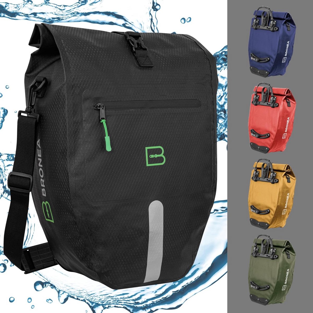 Waterdichte Fietstas Achtertas 28L met Laptopvak en Kliksysteem