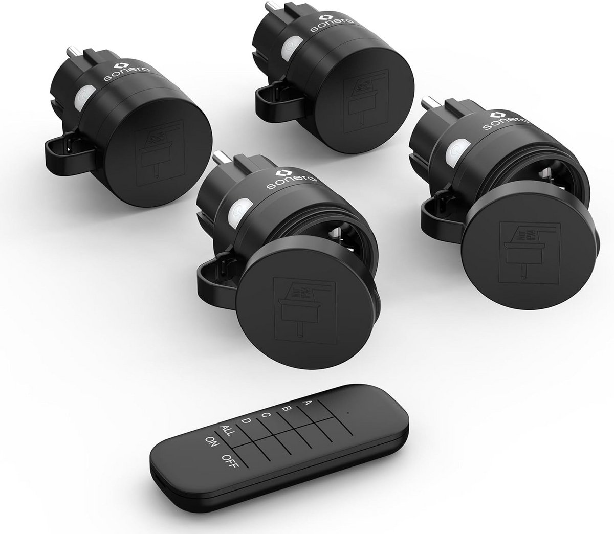 Draadloze Buiten Stopcontacten met Afstandsbediening - 4-Delige Set, IP44
