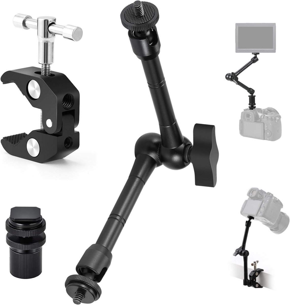 Flexibel camera klemstatief met super klem en scharnierarm