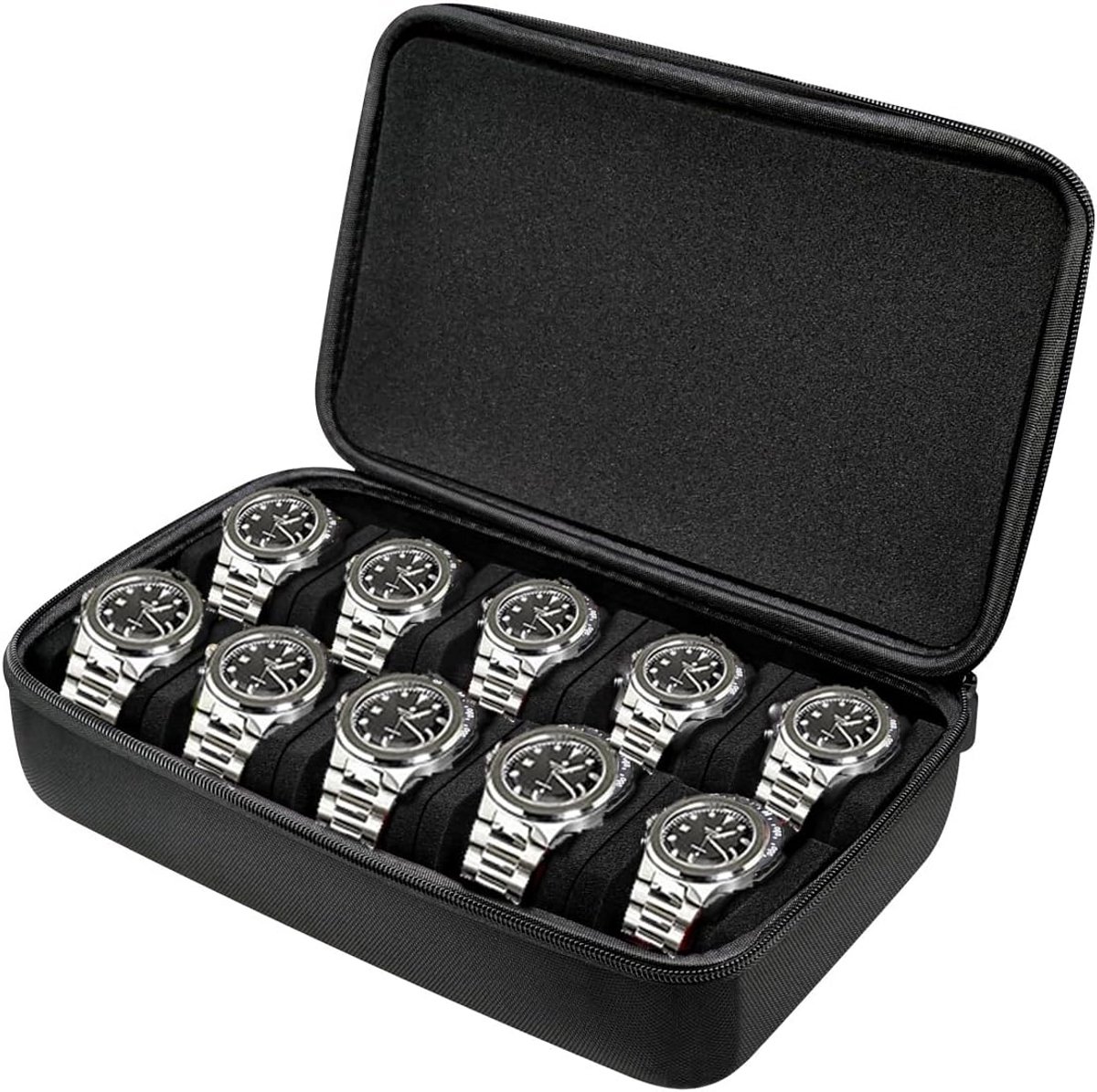 Luxe Horlogedoos voor 10 Horloges - Opbergbox met Anti-Bewegingskussens voor Heren en Dames