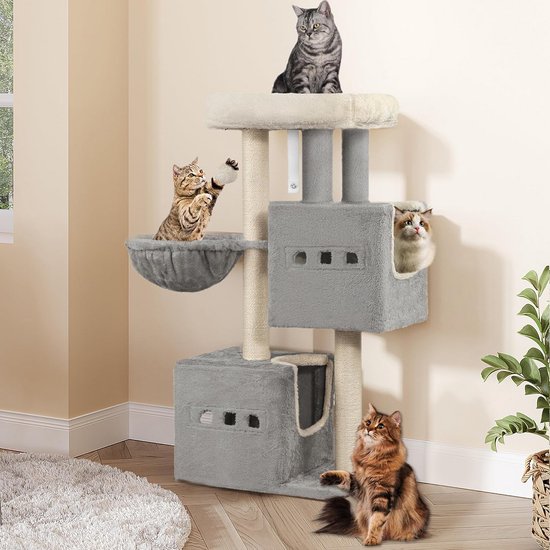 Feandrea grote krabpaal, XXL krabpaal, kattenkrabpaal met meerdere verdiepingen, 201 cm hoog, met platform, ligstoel, 2 kattengrotten, 2 hangmatten, kantelbescherming, donkergrijs PCT195G02 Feandrea grote krabpaal, XXL krabpaal, kattenkrabpaal met meerdere verdiepingen, 201 cm hoog, met platform, ligstoel, 2 kattengrotten, 2 hangmatten, kantelbescherming, donkergrijs PCT195G02