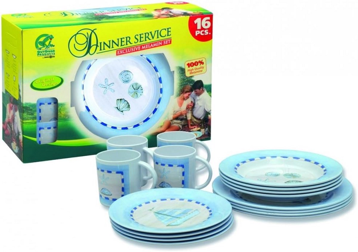 Extreem Sterk Kampeer Servies Set 16 Delig Melamine
