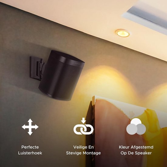 Staffa A Muro Per Sonos ONE E PLAY:1 – Twin Pack In Alluminio Nero, Montaggio Invisibile A 10mm, Progettato In Inghilterra, Facile Installazione In 10 Minuti - 2