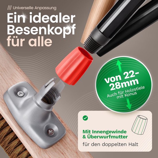 Grote Kokosbezem met Telescoopsteel voor Binnen en Buiten — afbeelding 3