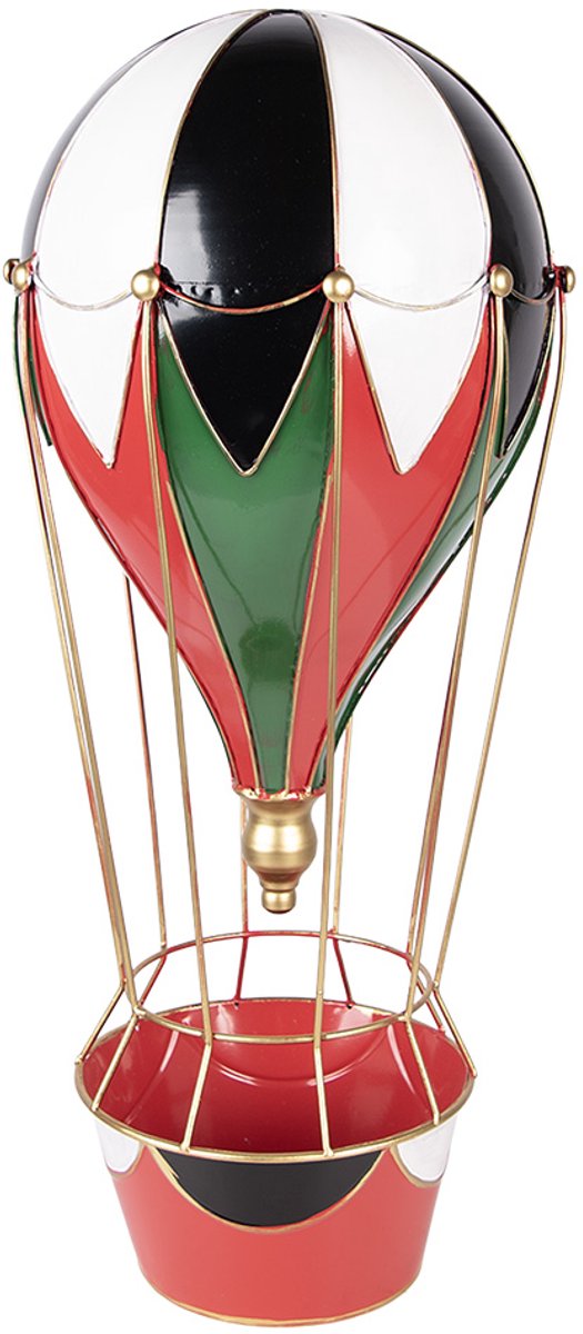 Clayre & Eef Kerstdecoratie Beeld Luchtballon Ø 26x62 cm Rood Metaal