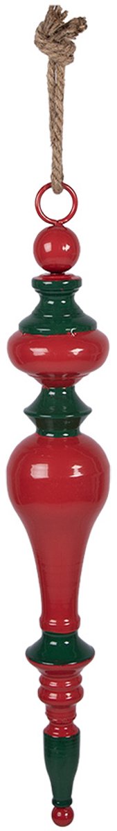 Clayre & Eef Kersthanger Ø 9x57 cm Rood Groen Metaal