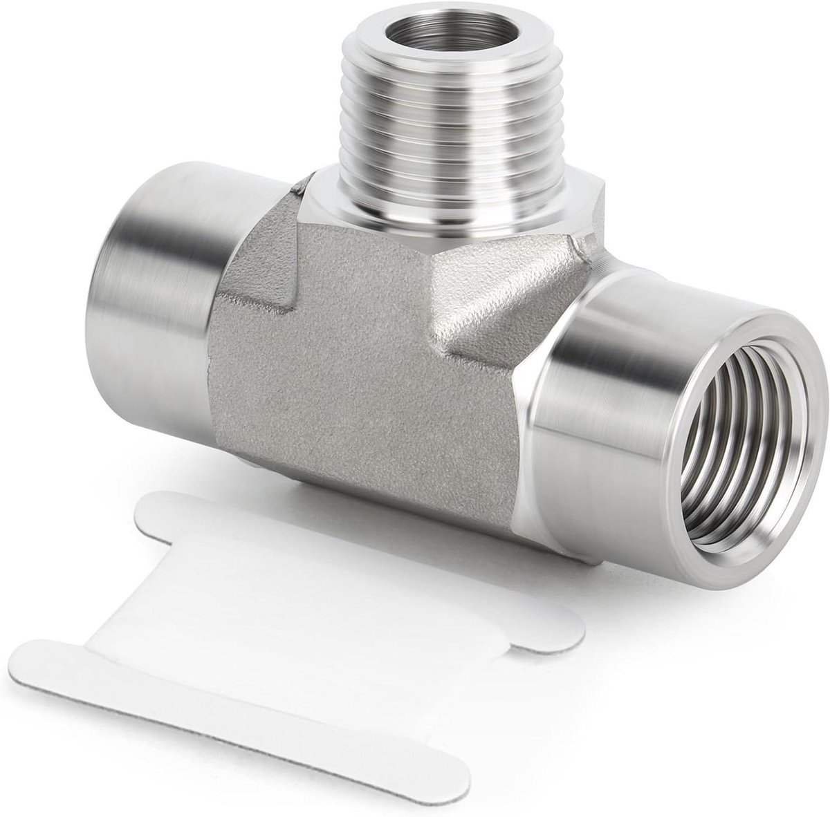 CSGoods - Roestvrij stalen Street Tee hulpstukken, 3/8" BSP pijpfittingen voor water olie gas