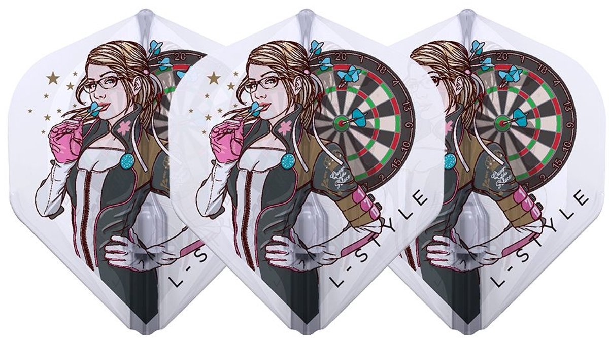 L-Style Champagne Flight EZ L1 Standard Fallon Sherrock V4 Clear White - Dart Flights