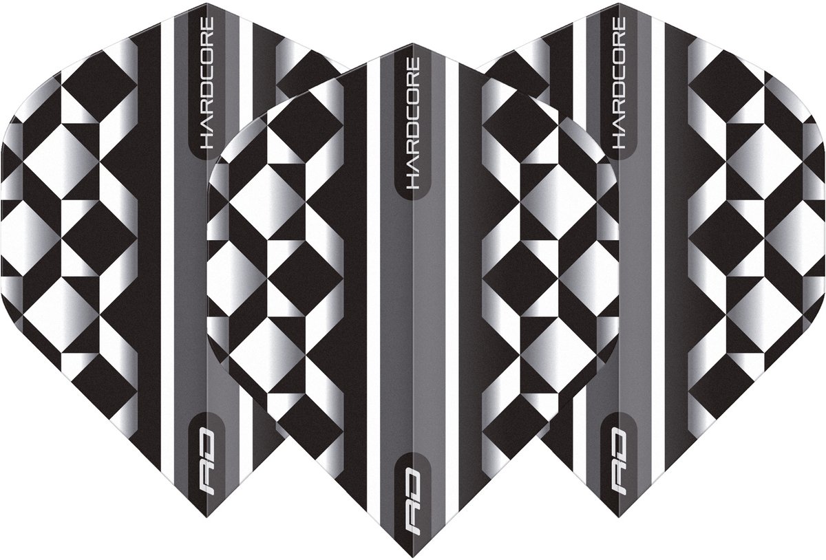 Red Dragon Hardcore Radical White & Black Geometric - Dart Flights