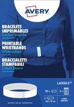 Étiquette autocollante pour imprimante Avery L4000-5, Wit, format A4, polyéthylène, Permanent, rectangulaire