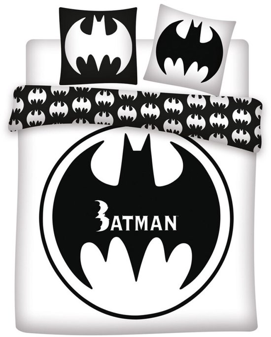 Batman Dekbedovertrek Black and White - 240x220 cm polykatoen