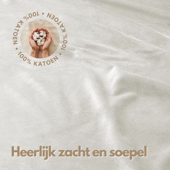 Dream textiles Drap Flanelle Ivoire - Double 200x260 cm - 100% Katoen - Merveilleusement Chaud - Super Doux -