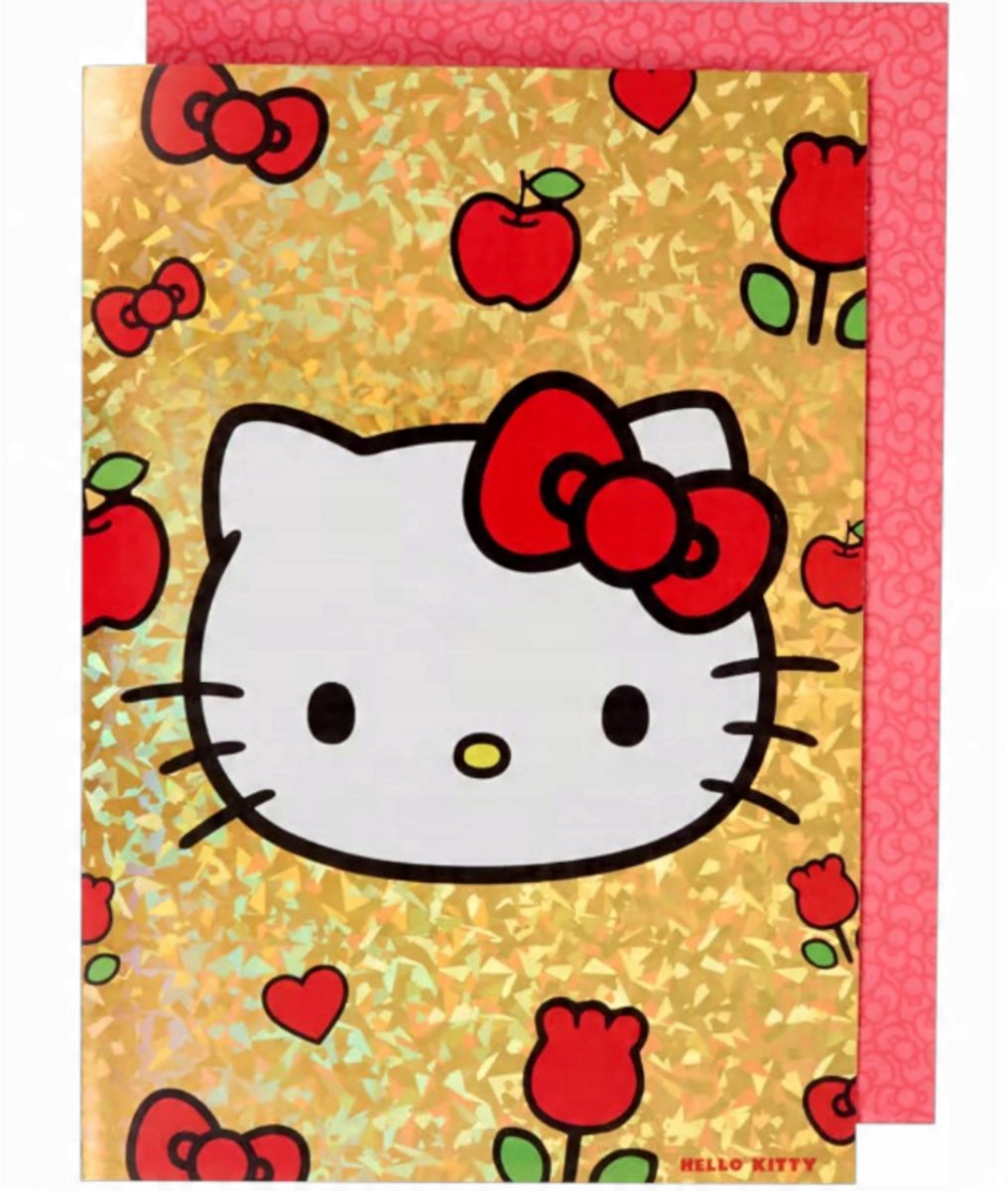hello kitty ,wenskaart,glanzend A4 met envelop