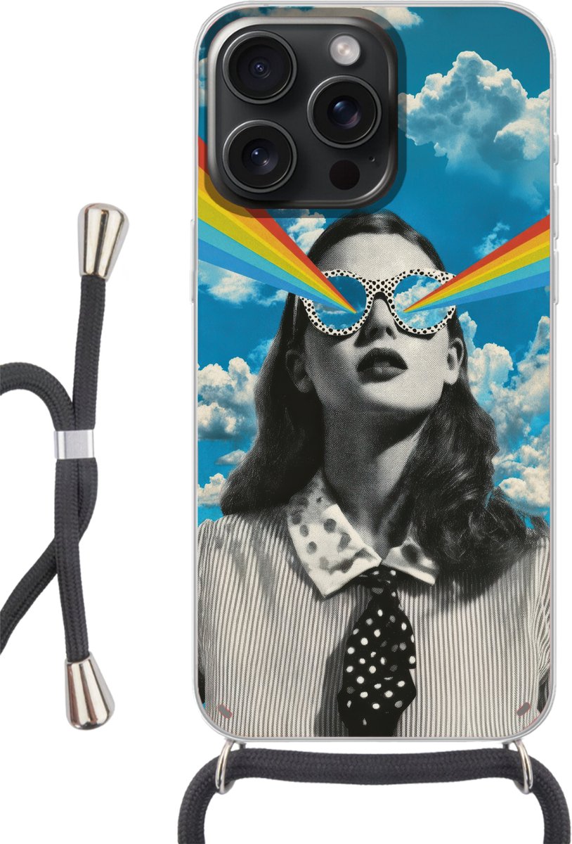 Vrouw - Bril - Regenboog - Wolken