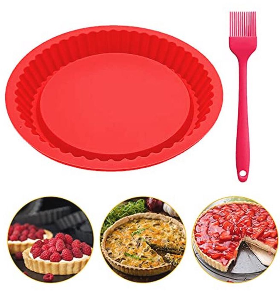 Ronde Siliconen Cakevorm 25,4 cm – Antiaanbak Taartvorm voor Cake, Brood en Gebak