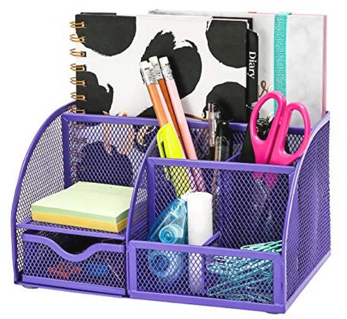 Draadmesh bureau organizer met lades en vakken