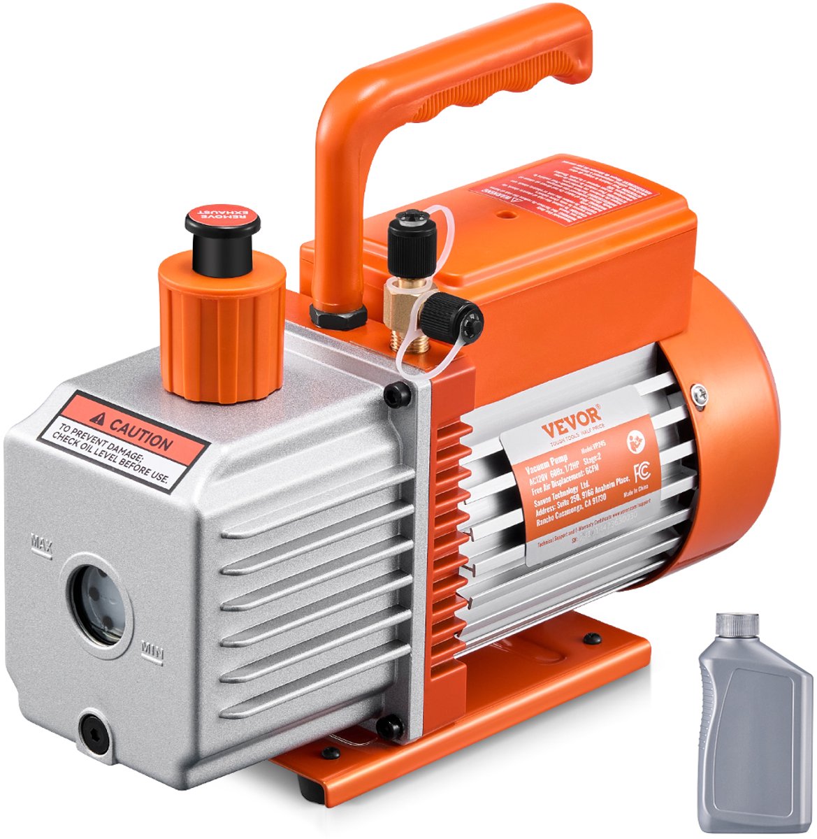 VEVOR VacuüMpomp 6 CFM HVAC 2-Traps DraaischuifvacuüMpomp VacuüMpomp