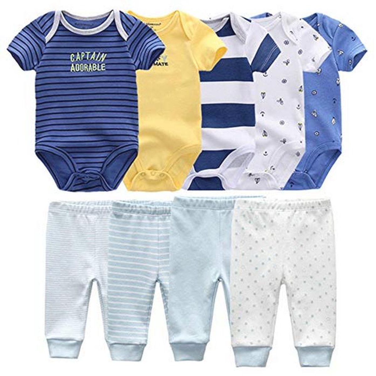 9-delige babykledingset voor jongens en meisjes, uniseks, handig cadeauset voor baby's van 3-6 maanden