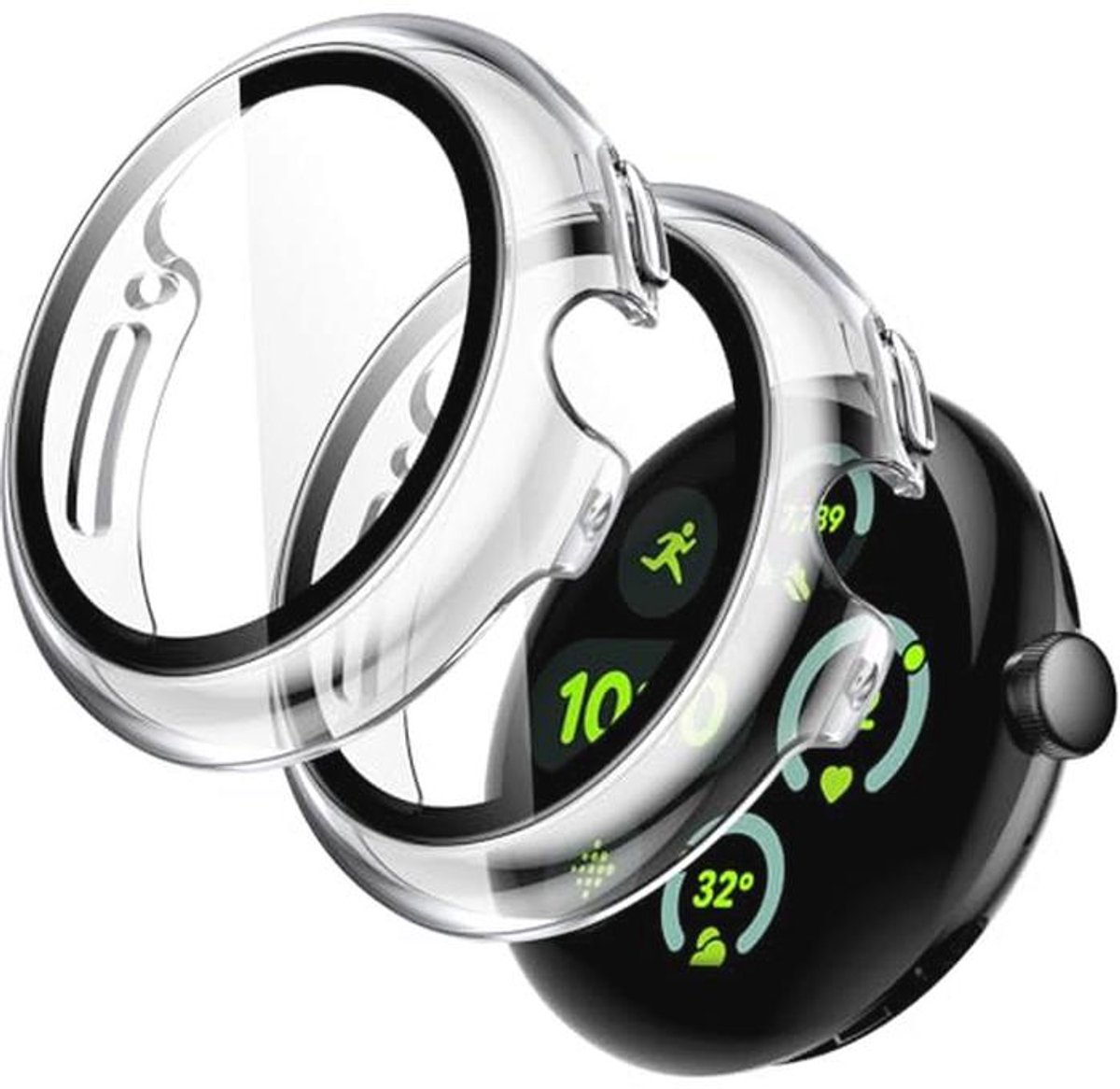 Beschermcase met Screen Protector voor Google Pixel Watch 3/2/1 41mm - 2 Stuks