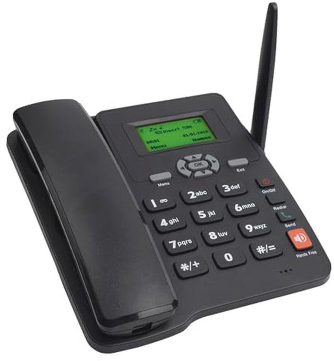 Draadloze Telefoon met Antenne en Radio Wekker voor Thuis en Kantoor