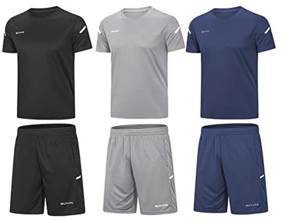 3 Pack Vêtements de Sport pour Hommes pour Basketball, Voetbal, Entraînement et Course à Pied