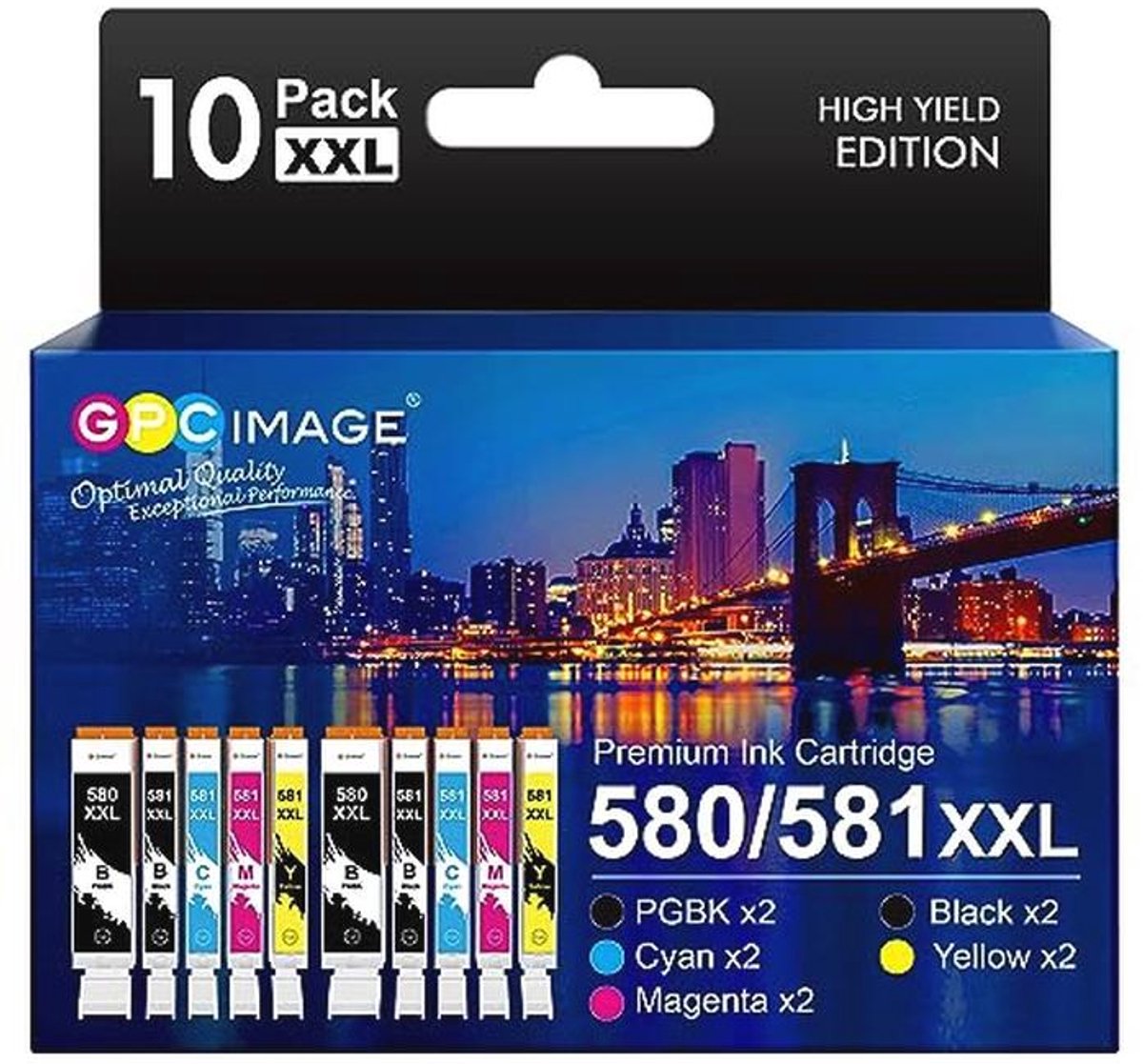 Compatibele 580 581 XXL Inktcartridges - 10 Stuks Voor Diverse Printers