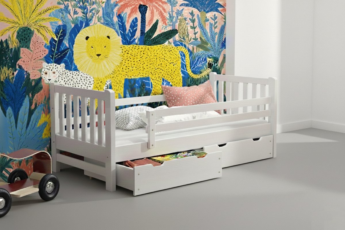 Rockwood® Kinderbed Tim Wit inclusief montage met lattenbodem Naturel