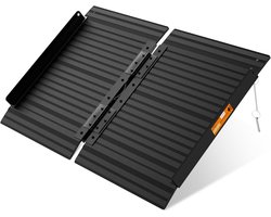 Opvouwbare- rolstoelhelling- trap- inklapbaar- 61 x 72 cm- 272 kg draagvermogen- antislip- rolstoelhelling- geschikt voor- trappen- zwart model