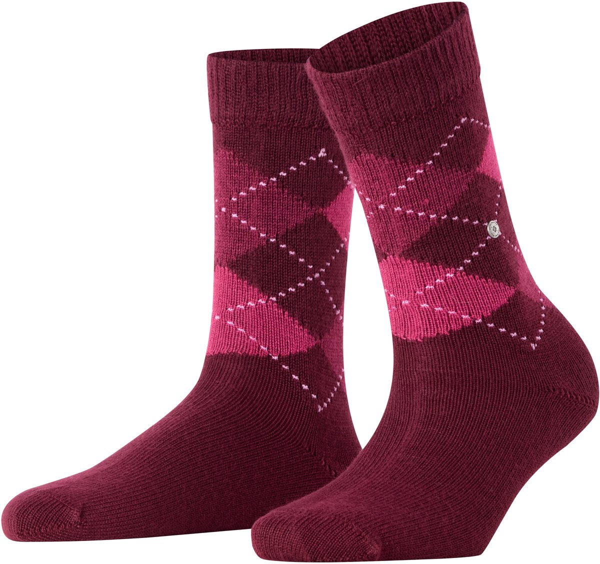 Burlington Whitby gedessineerd materiaal sokken dames roze - maat 36-41