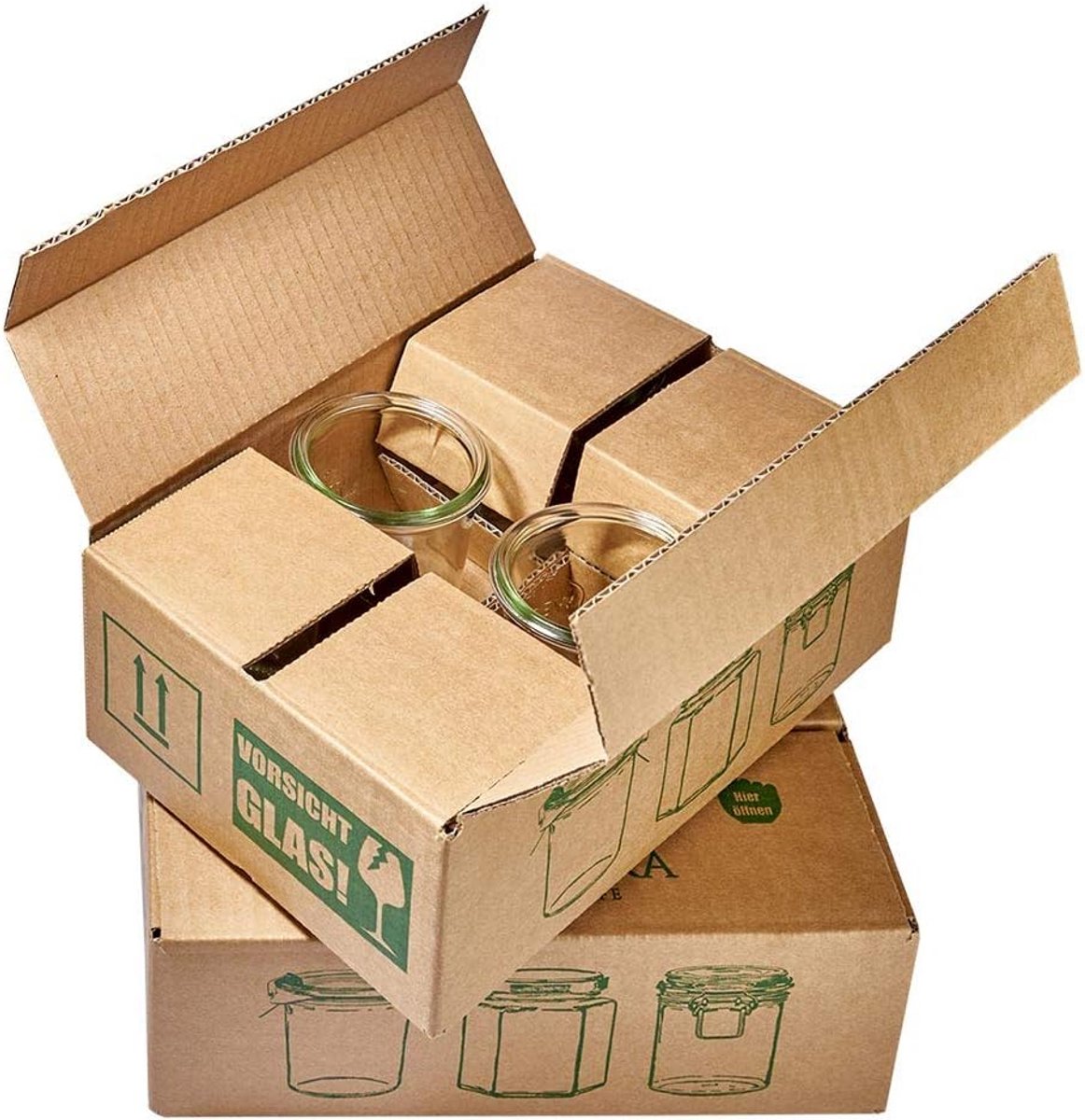 Transparante Valglazen Set van 6 - 580 ml voor Inmaken en Serveren